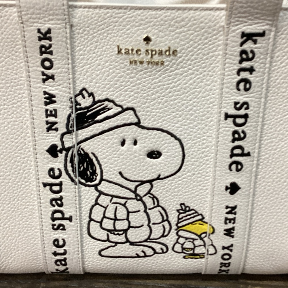 Kate Spade X Peanuts White Snoopy Small Tote NWT - Picture 5 of 15